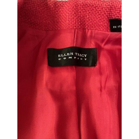 Ellen Tracy Red Blazer Womens S Single Button Front With Pockets Lightweight Cla - Picture 6 of 13